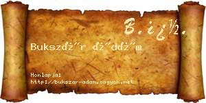 Bukszár Ádám névjegykártya
